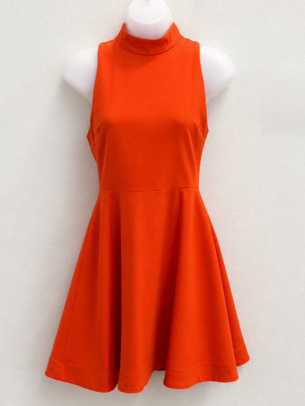 Elizabeth and James Orange Sleeveless High-Neck Fit & Flare Mini Dress 6